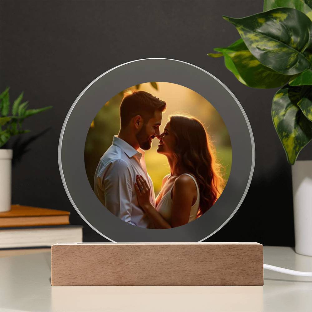 Custom Image Acrylic Circle Night Lamp