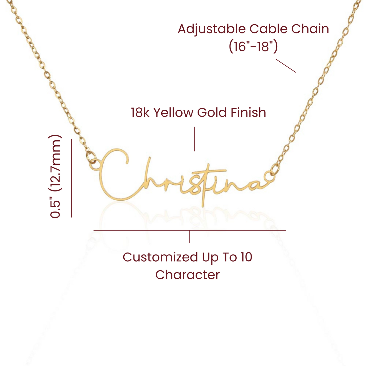 Custom Signature Name Necklace - for Women