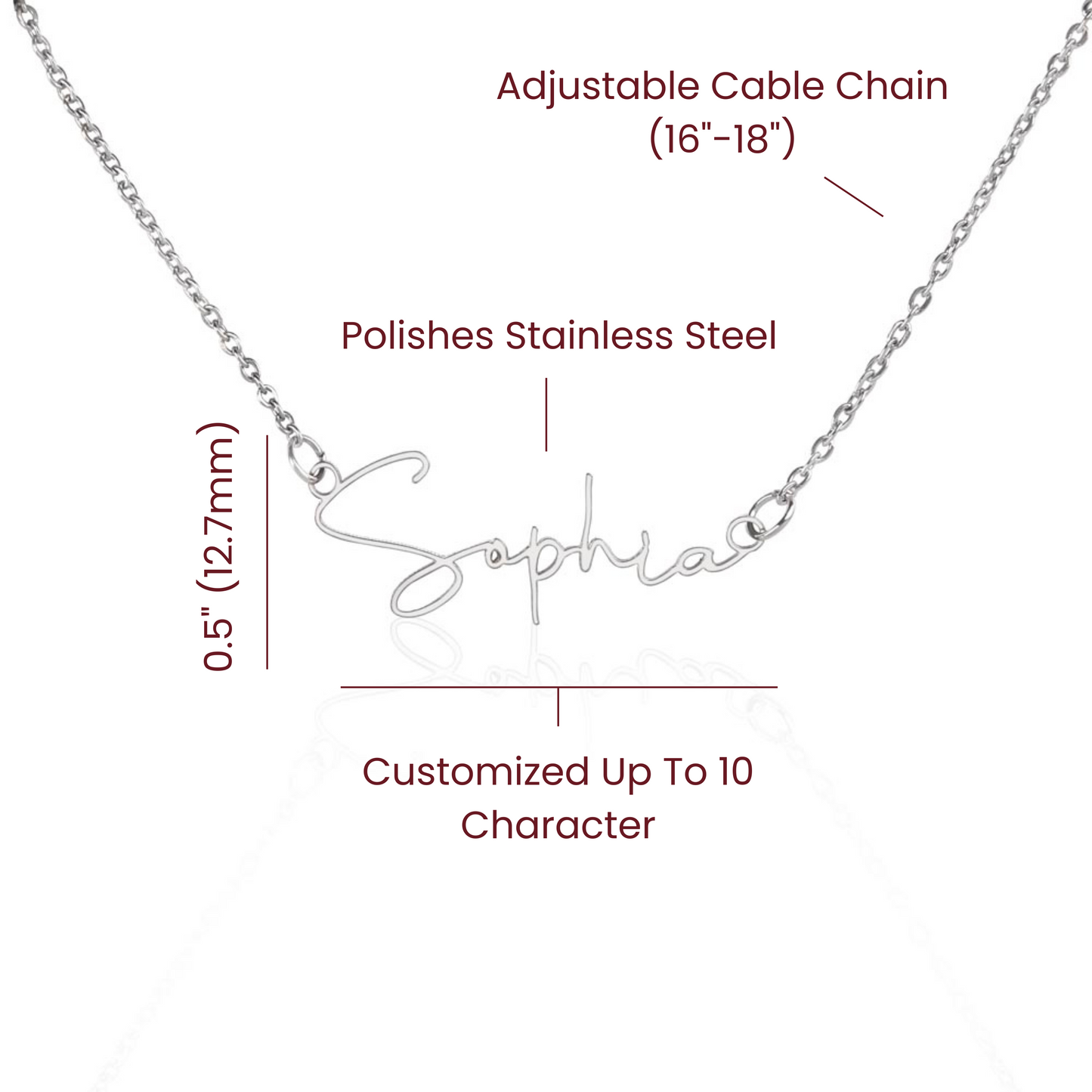 Custom Signature Name Necklace - for Women