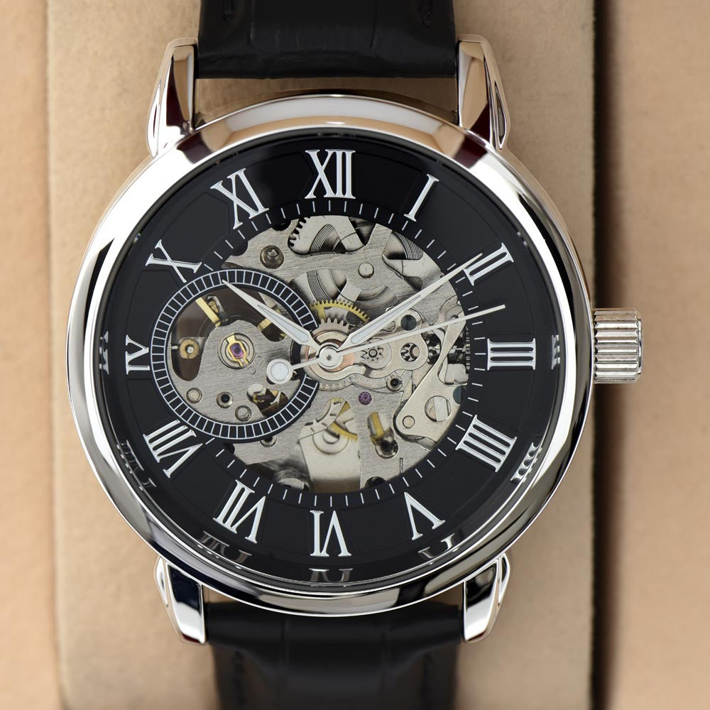Skeleton Watch with Message Card - for Men