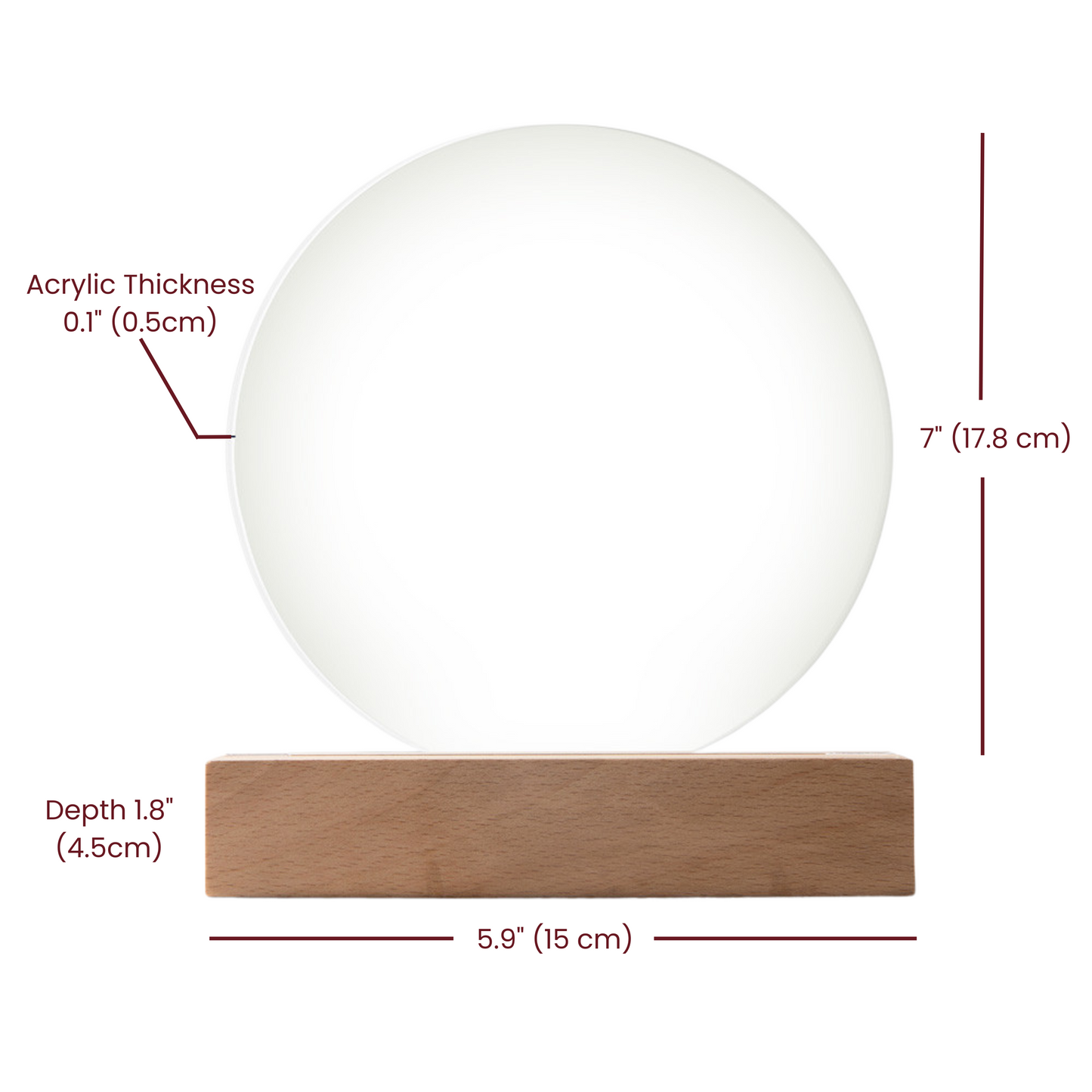 Custom Image Acrylic Circle Night Lamp