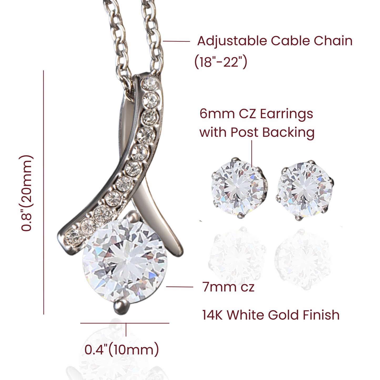 Alluring Beauty Pendant with Earrings - for Women
