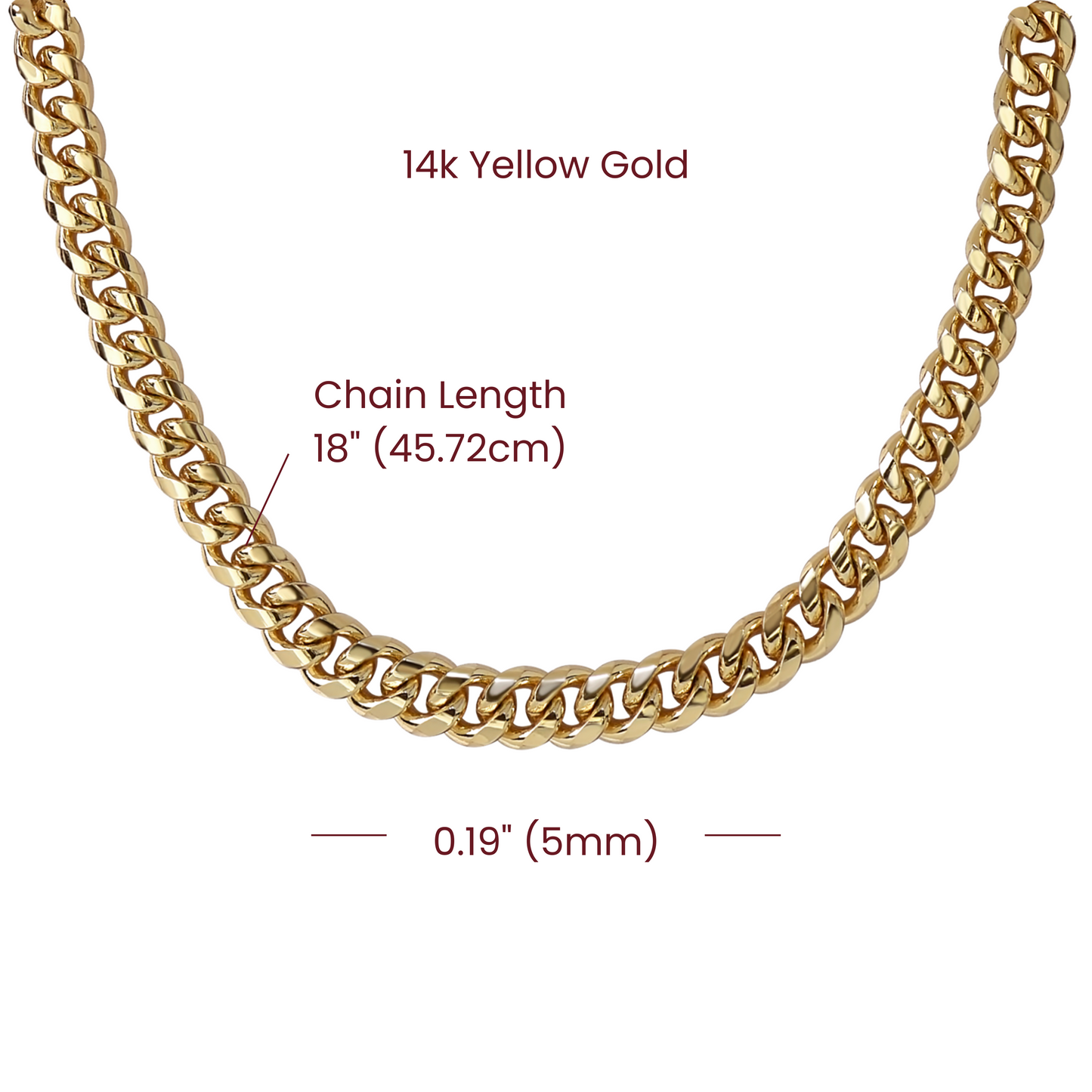 Cuban Link Chain Necklace - for Men