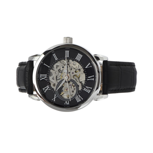 Skeleton Watch with Message Card - for Men