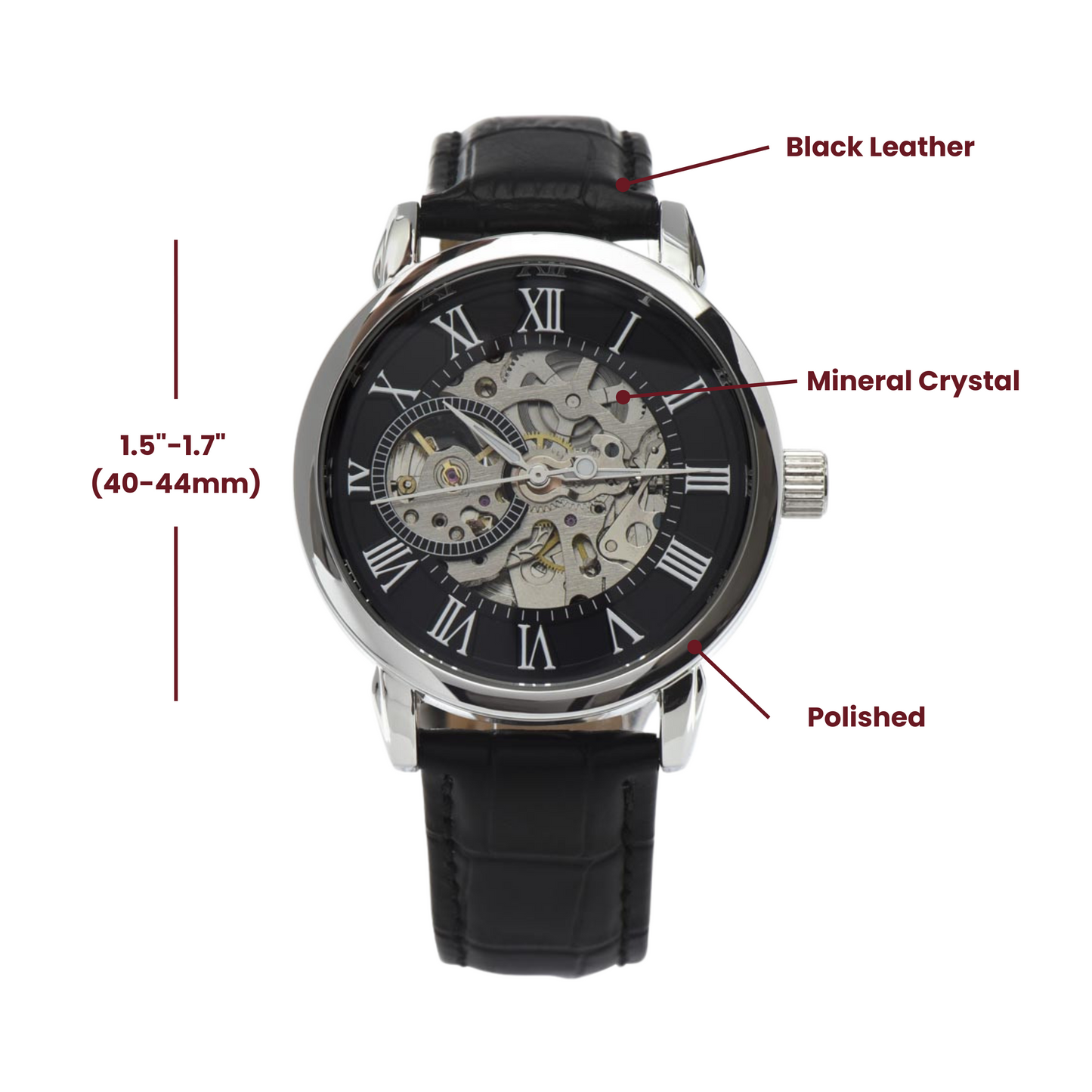 Skeleton Watch with Message Card - for Men