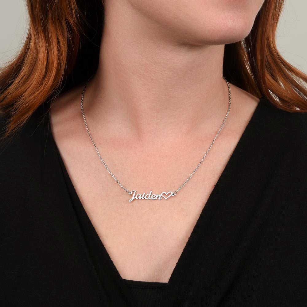 Custom Heart Name Necklace - for Women