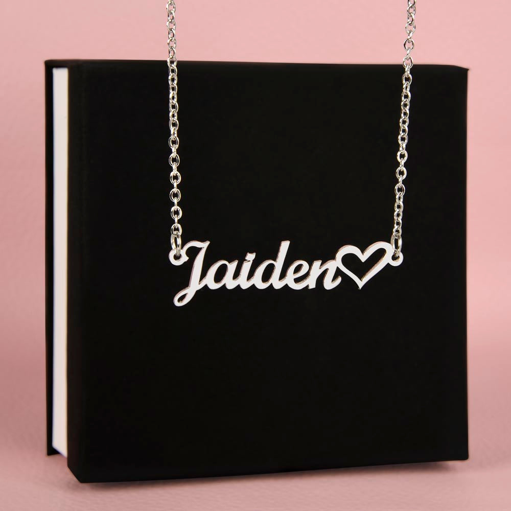 Custom Heart Name Necklace - for Women