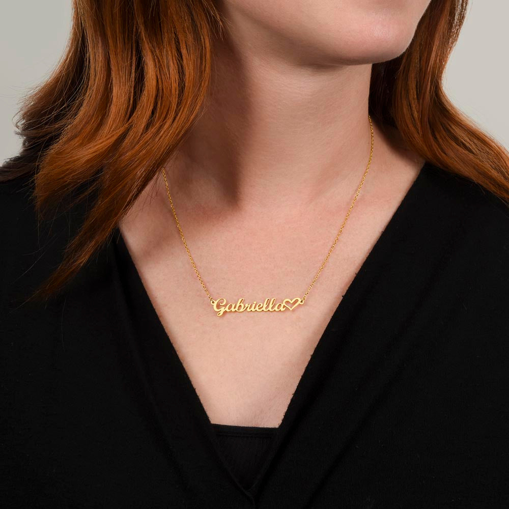 Custom Heart Name Necklace - for Women