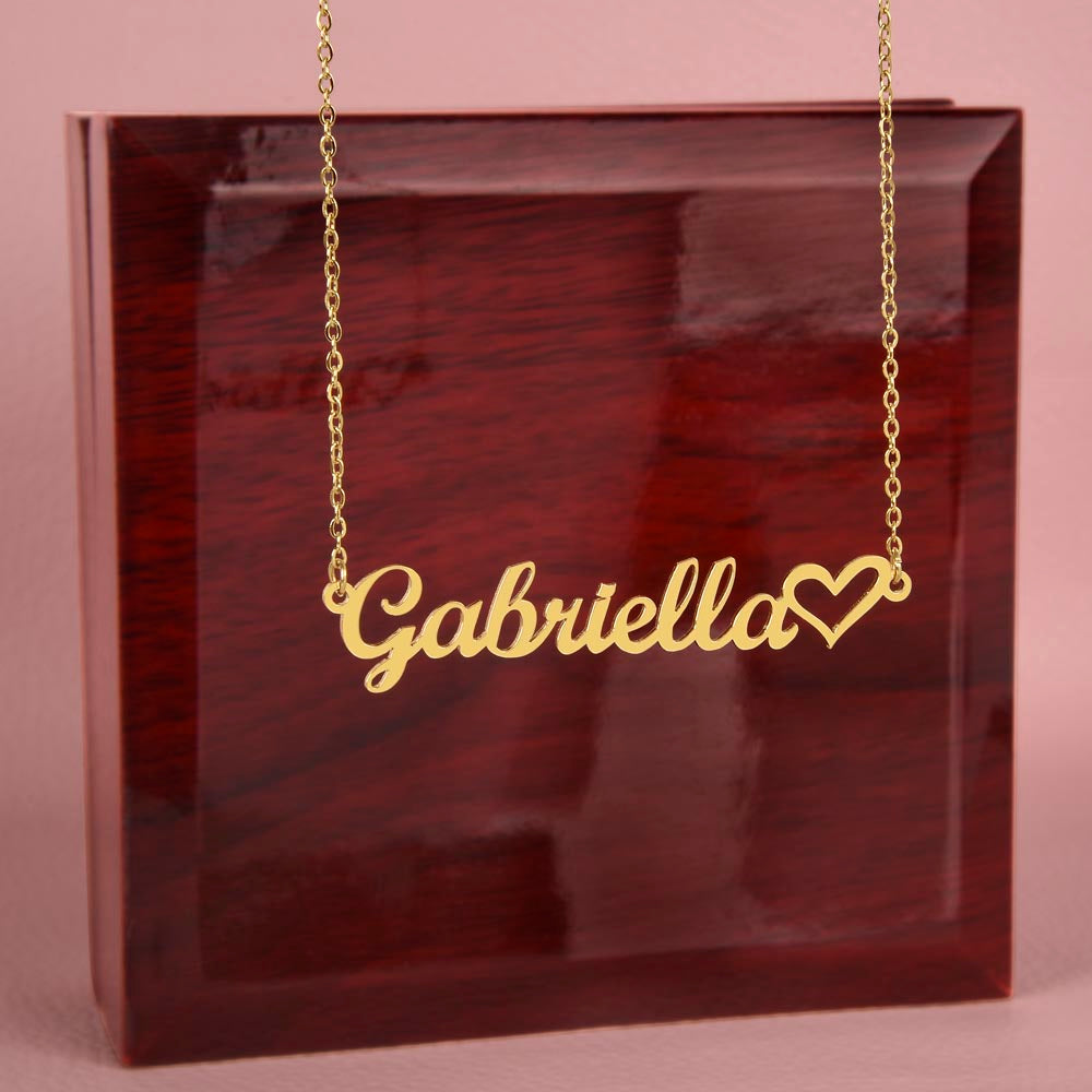 Custom Heart Name Necklace - for Women