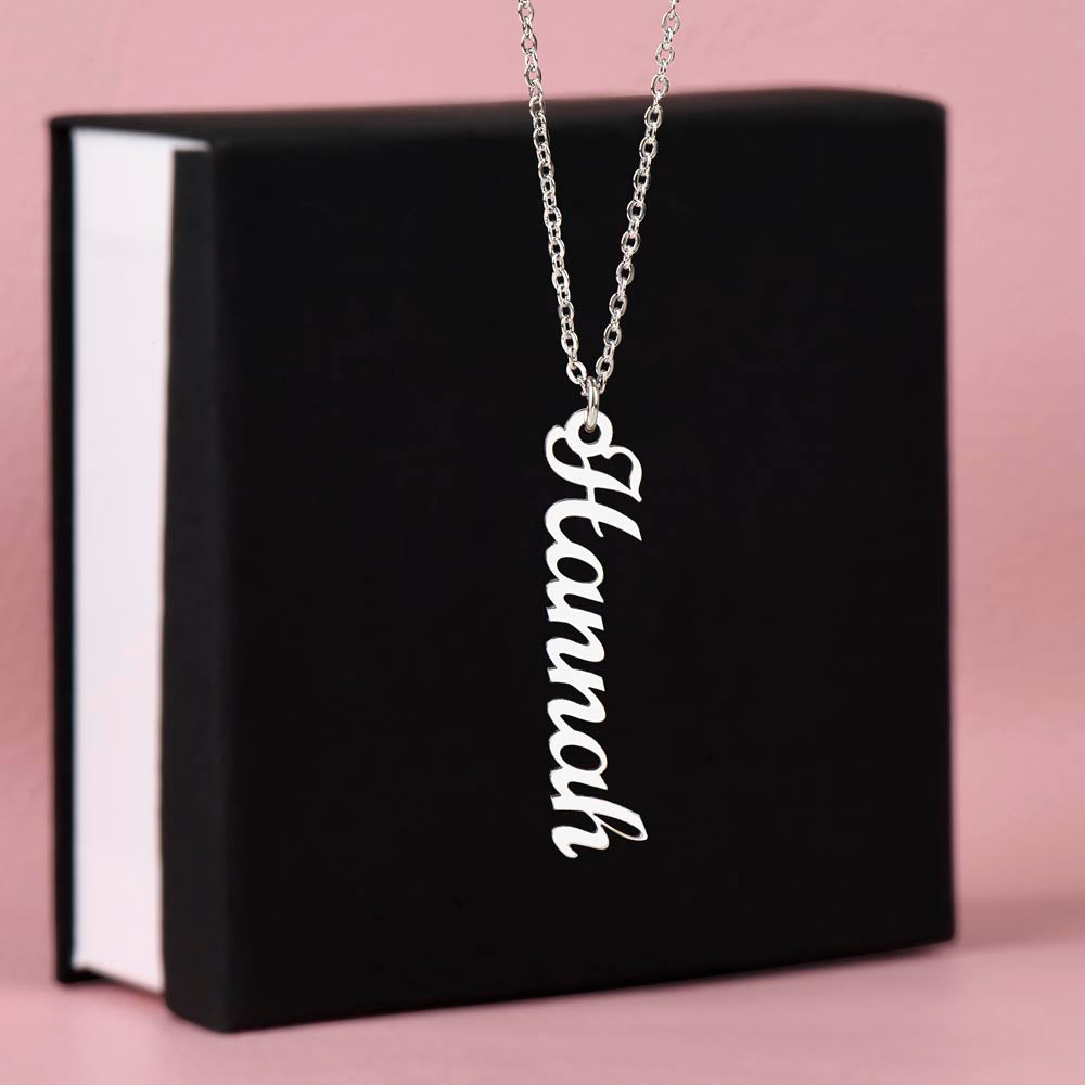 Custom Vertical Name Necklace - for Women