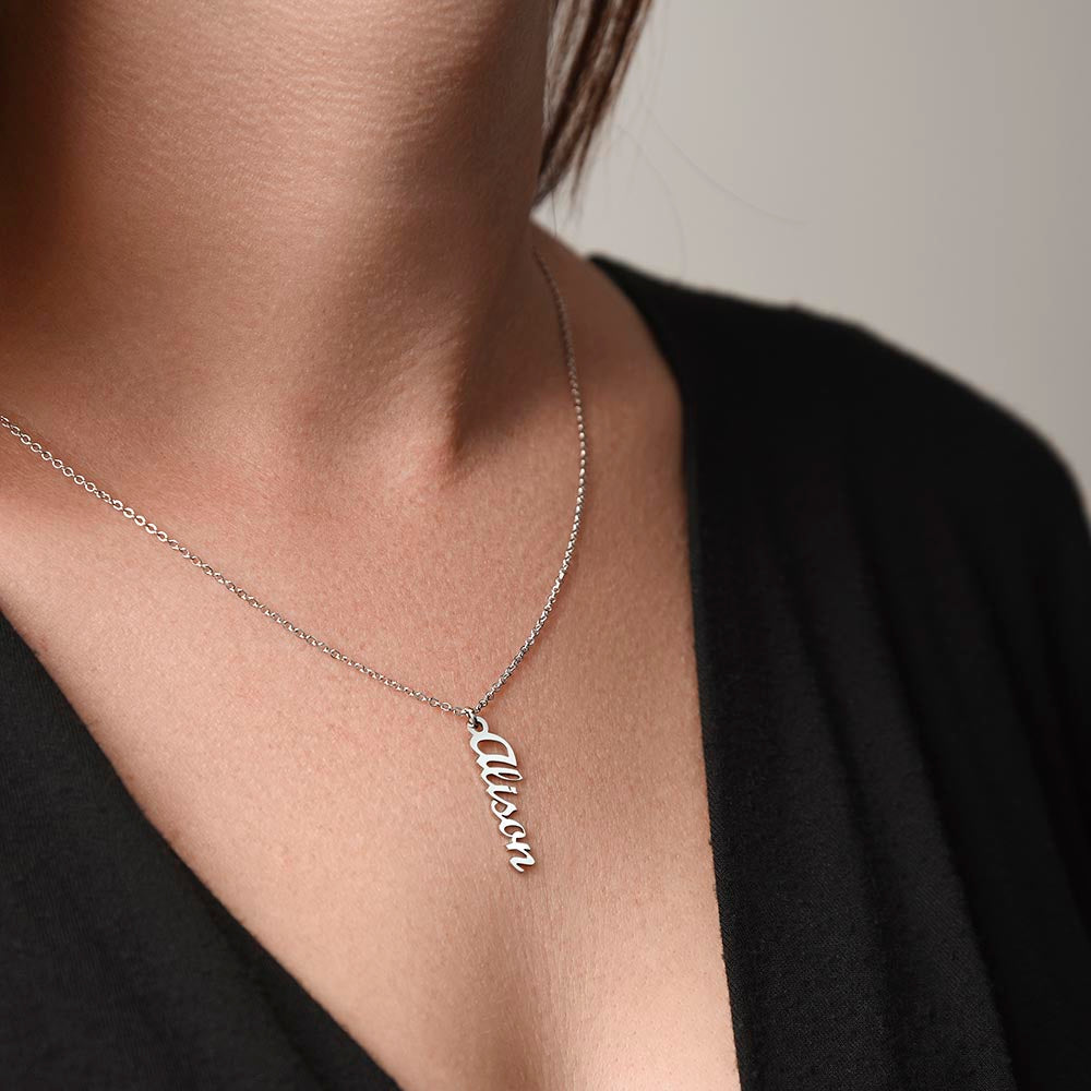 Custom Vertical Name Necklace - for Women