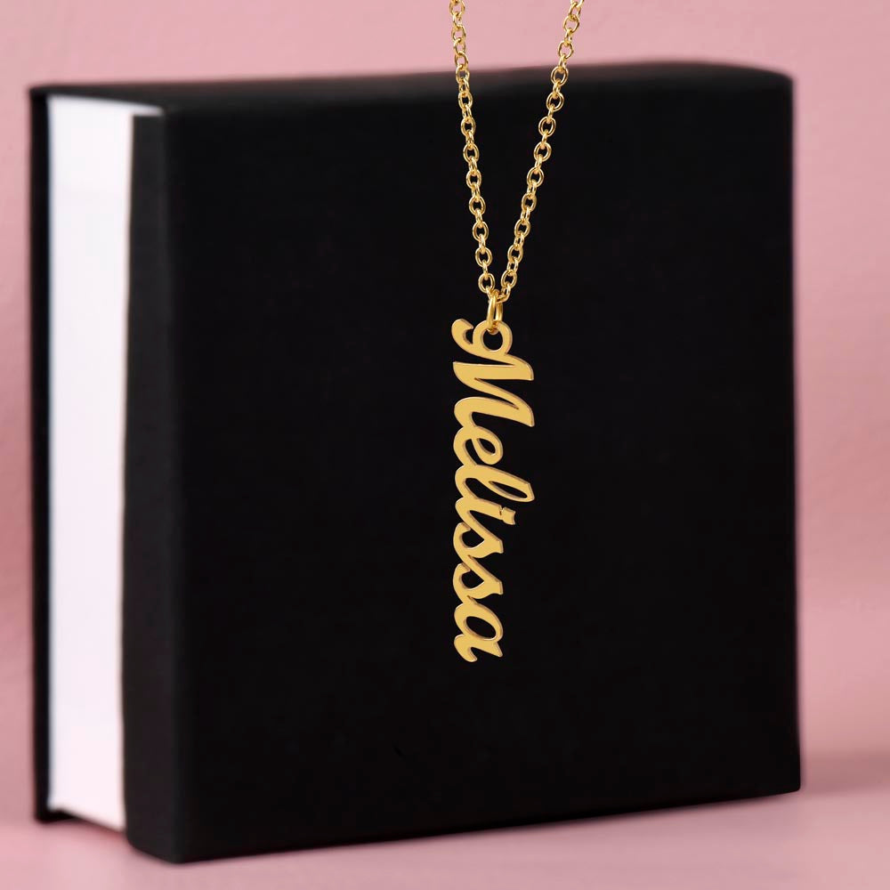 Custom Vertical Name Necklace - for Women