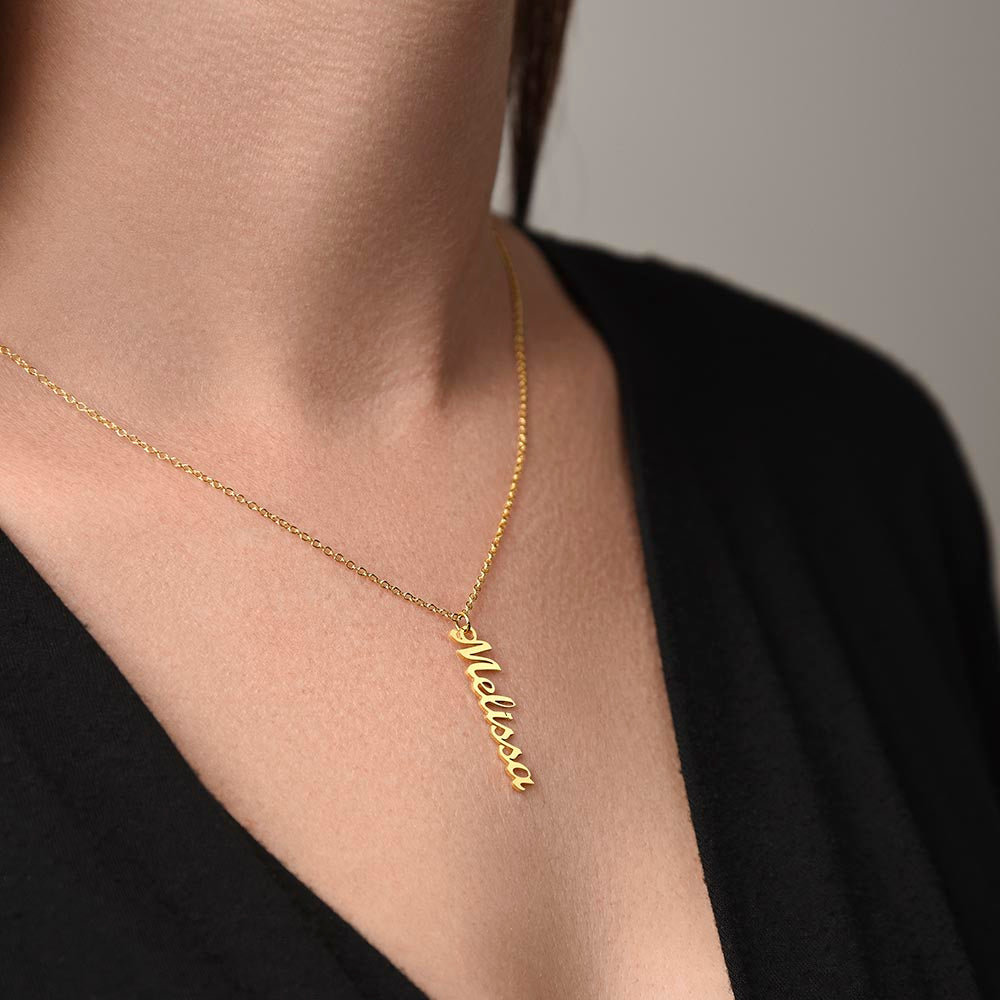 Custom Vertical Name Necklace - for Women