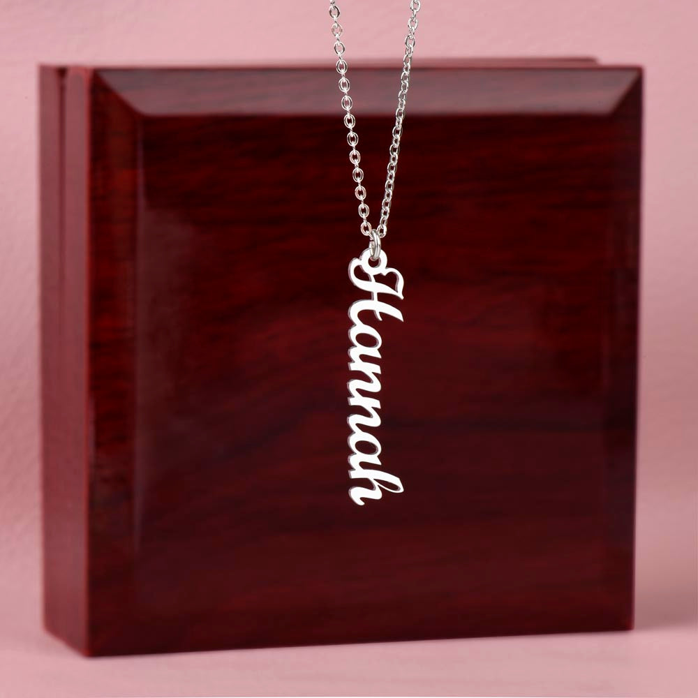 Custom Vertical Name Necklace - for Women
