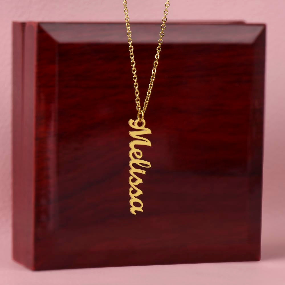 Custom Vertical Name Necklace - for Women