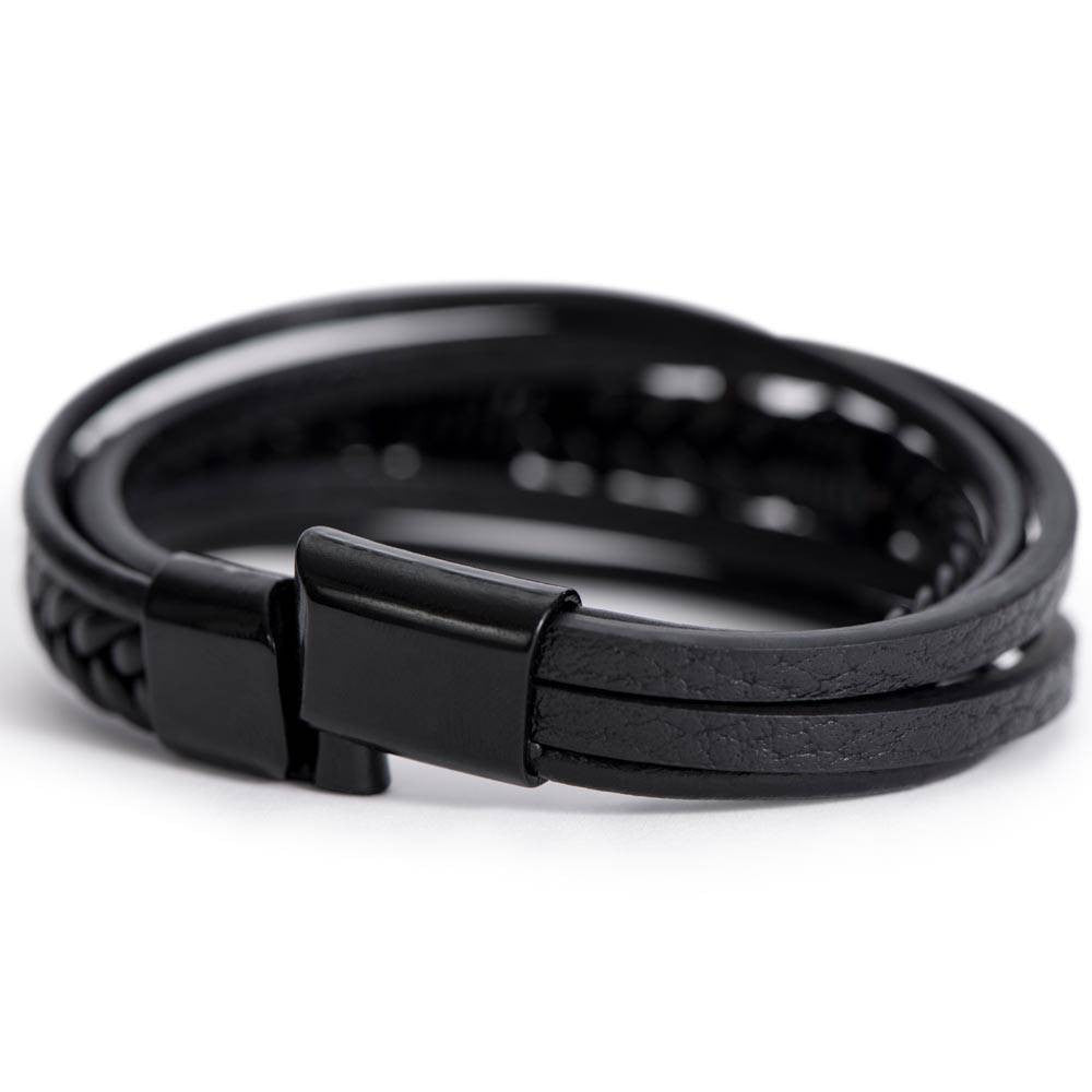 Leather Cross Bracelet - for Men