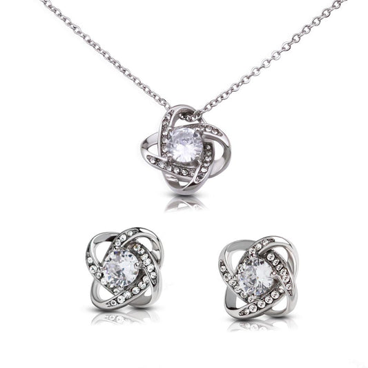 Love Knot Pendant & Earring Set Bundle - for Women
