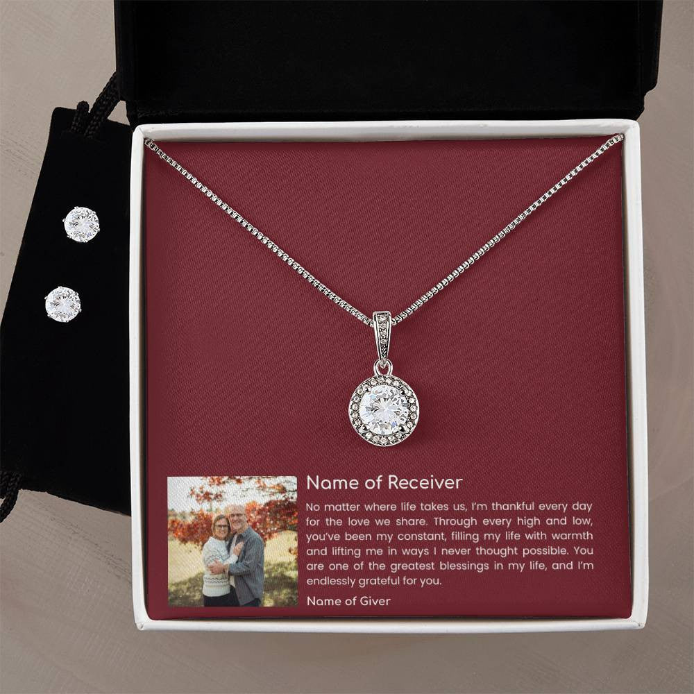 Eternal Hope Pendant and Clear CZ Earrings - for Women