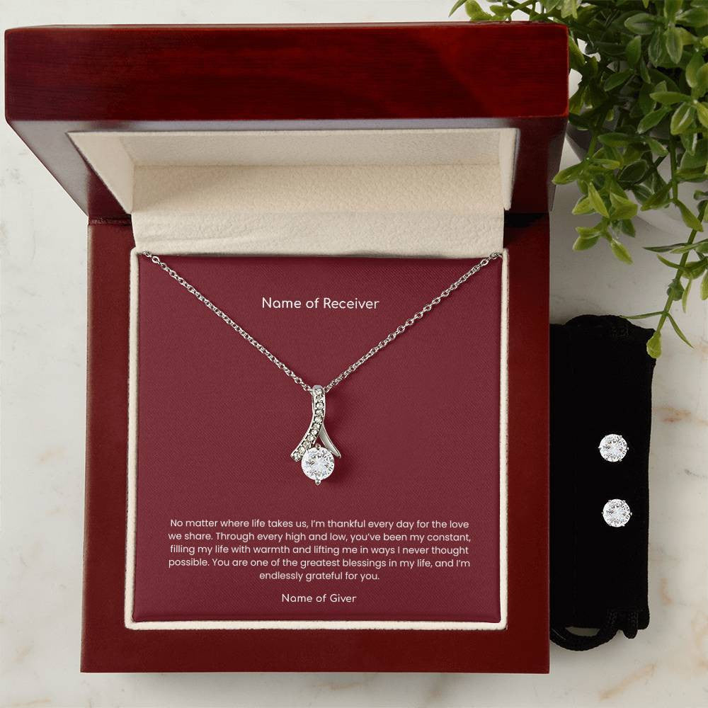 Alluring Beauty Pendant with Earrings - for Women