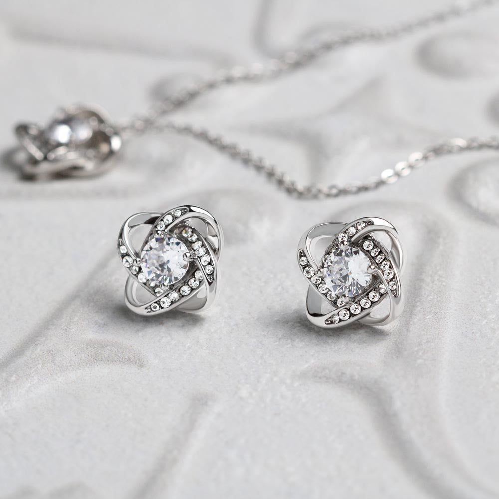 Love Knot Pendant & Earring Set Bundle - for Women