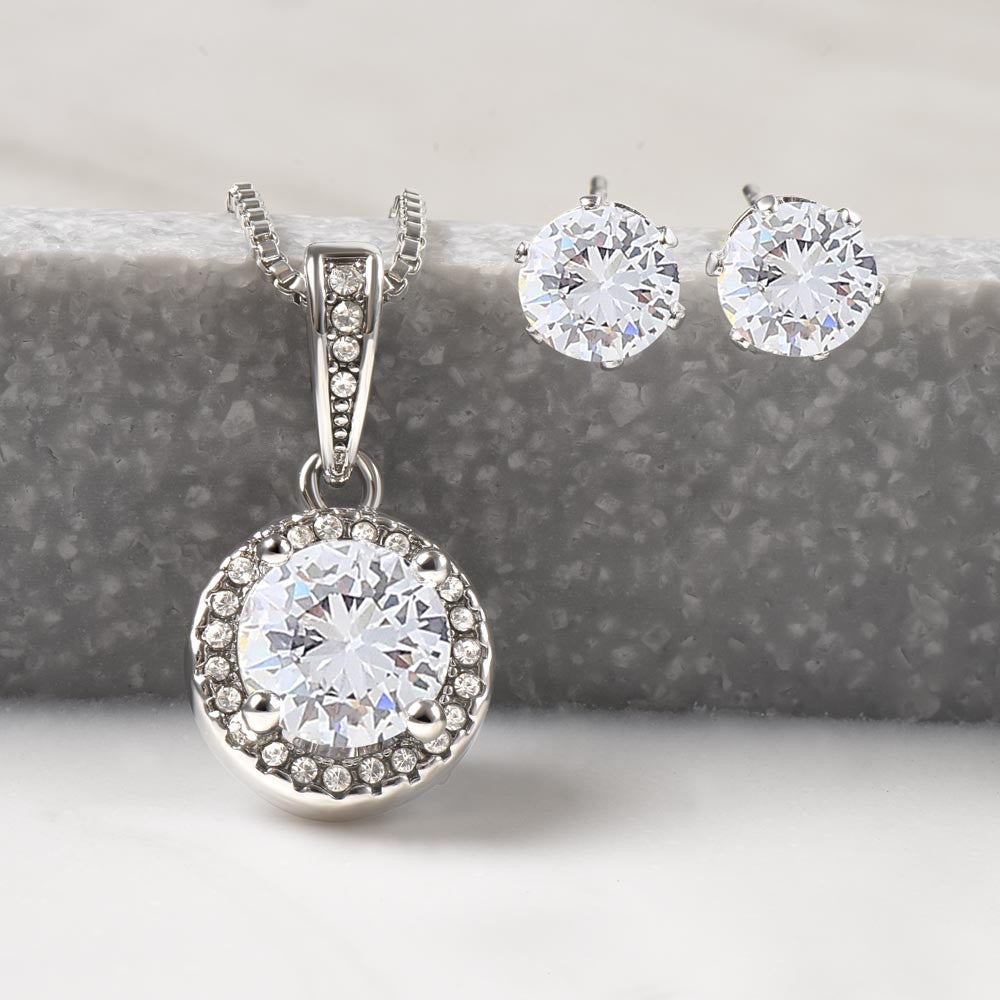 Eternal Hope Pendant and Clear CZ Earrings - for Women