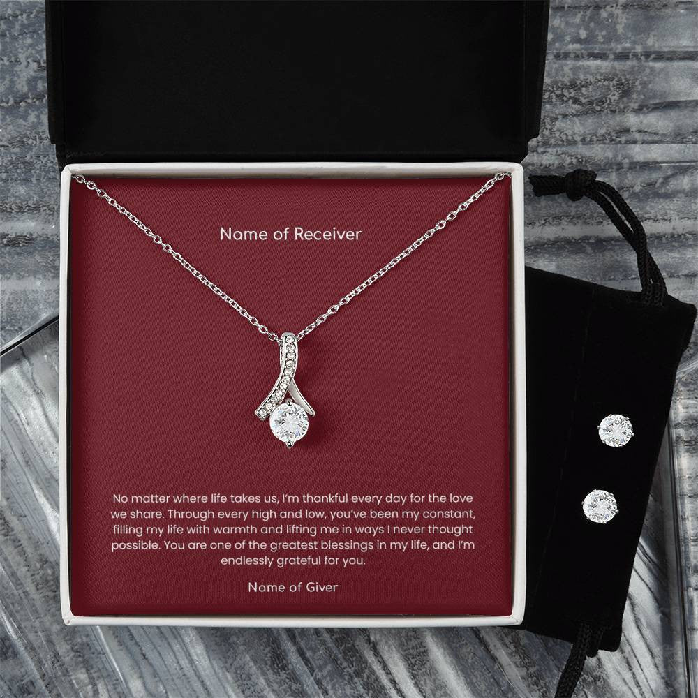 Alluring Beauty Pendant with Earrings - for Women