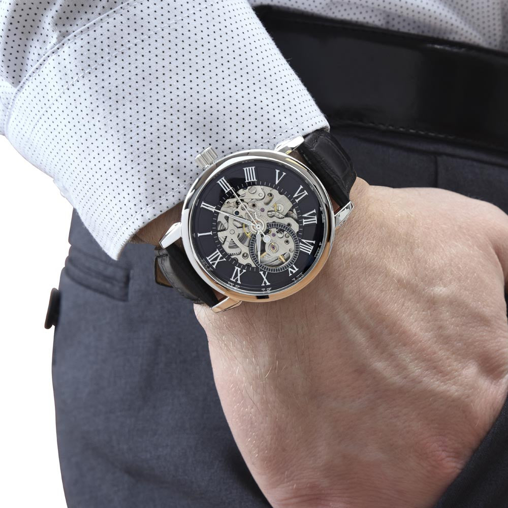 Skeleton Watch with Message Card - for Men