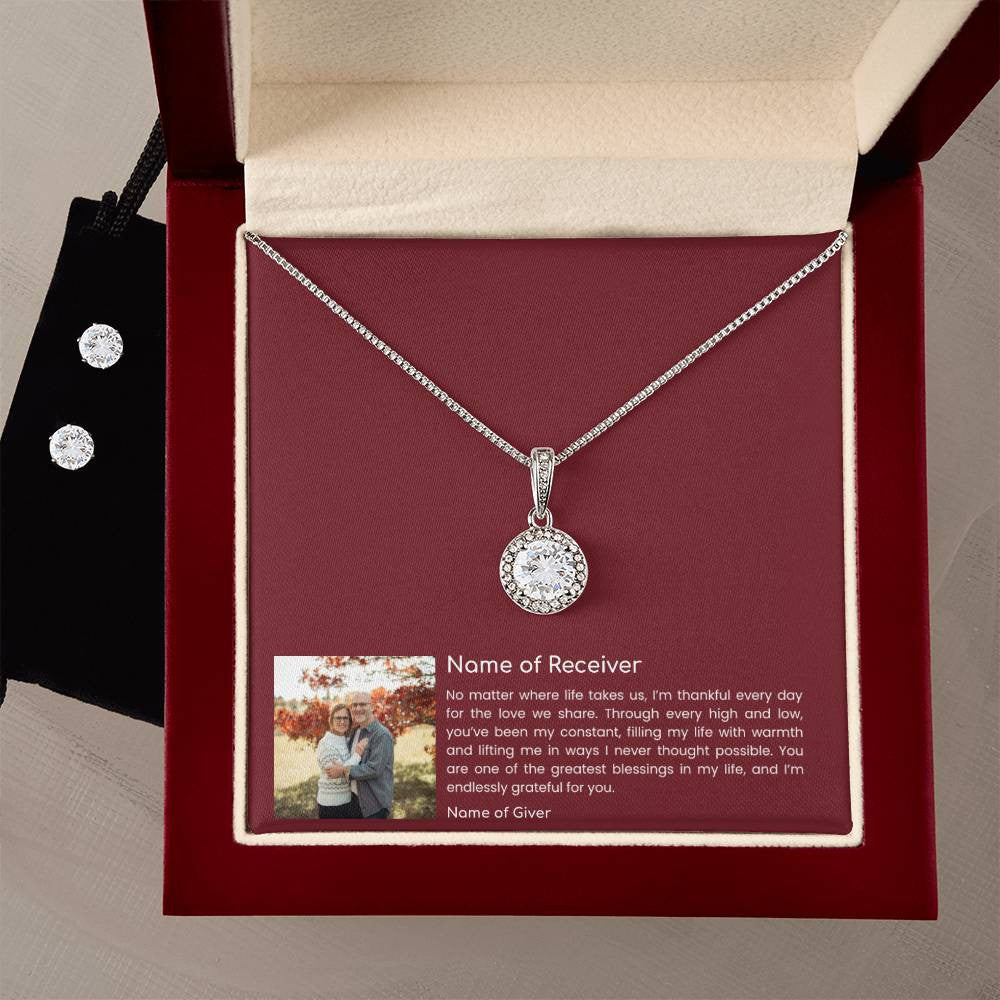 Eternal Hope Pendant and Clear CZ Earrings - for Women