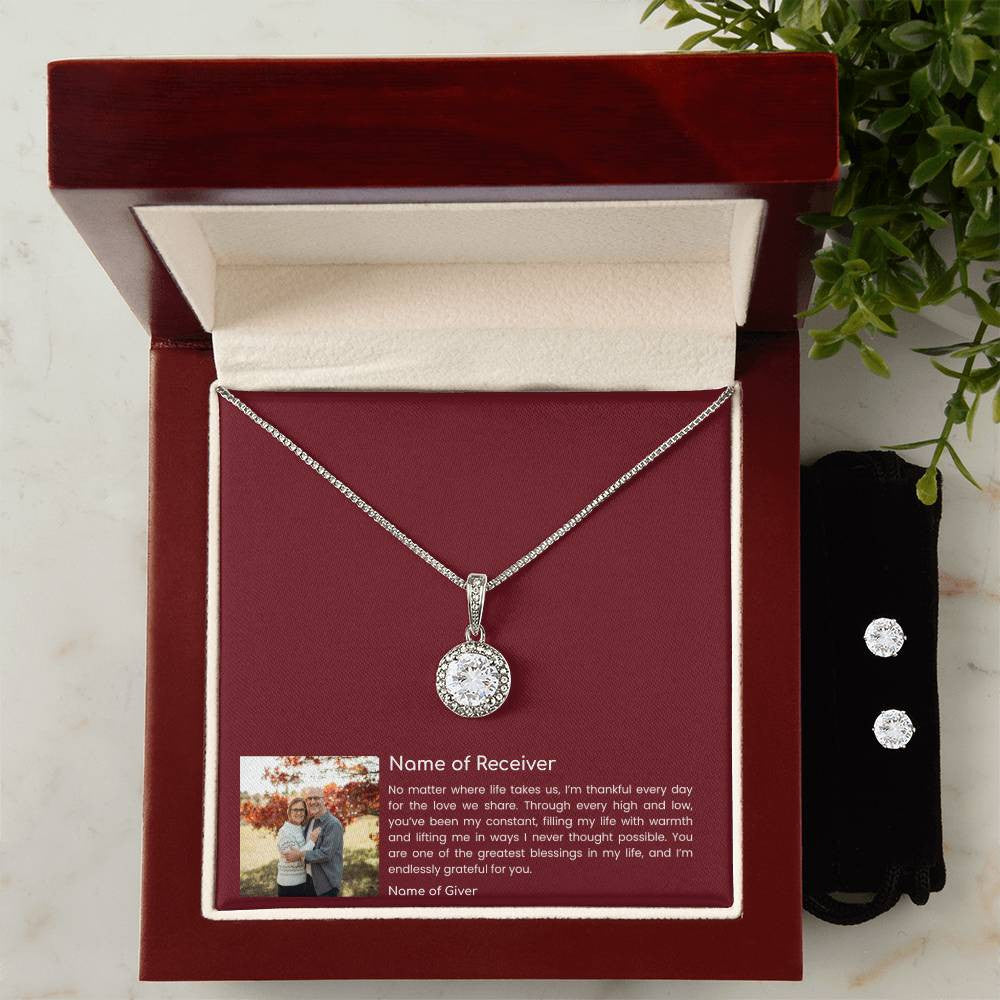 Eternal Hope Pendant and Clear CZ Earrings - for Women