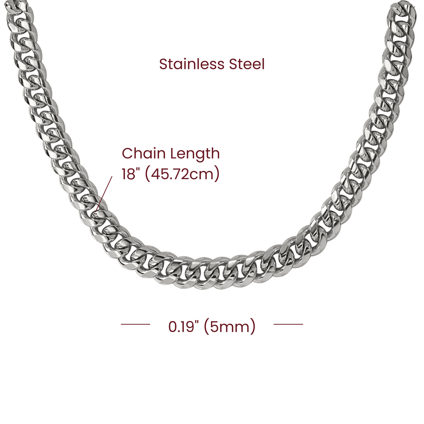 Cuban Link Chain Necklace - for Men