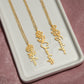 Custom Birth Flower Name Necklace - for Women