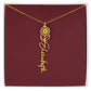 Custom Birth Flower Name Necklace - for Women