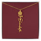 Custom Birth Flower Name Necklace - for Women
