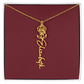 Custom Birth Flower Name Necklace - for Women