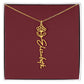 Custom Birth Flower Name Necklace - for Women