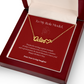 Custom Heart Name Necklace with Line Art Red Message Card - For Mothers