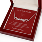 Custom Heart Name Necklace with Line Art Red Message Card - For Mothers