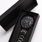 Personalized Engraved Black Chronograph Watch - for Men
