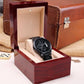 Personalized Engraved Black Chronograph Watch - for Men