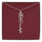 Custom Birth Flower Name Necklace - for Women