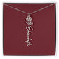Custom Birth Flower Name Necklace - for Women
