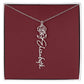 Custom Birth Flower Name Necklace - for Women