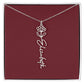 Custom Birth Flower Name Necklace - for Women