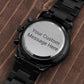 Personalized Engraved Black Chronograph Watch - for Men