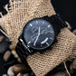 Personalized Engraved Black Chronograph Watch - for Men