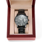 Personalized Engraved Black Chronograph Watch - for Men