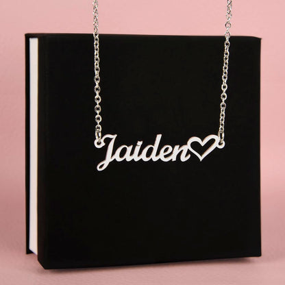 Custom Heart Name Necklace - for Women