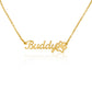Custom Paw Print Name Necklace - for Women