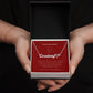 Custom Heart Name Necklace with Line Art Red Message Card - For Mothers