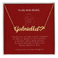 Custom Heart Name Necklace with Line Art Red Message Card - For Mothers
